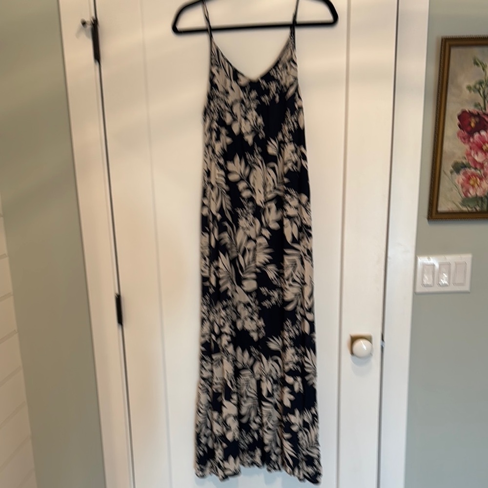 Z Supply navy and White Sleeveless V-Neck Maxi Dress